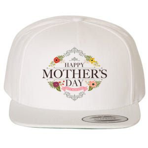 Happy Mother's Day Best Mom Ever Floral Wool Snapback Cap