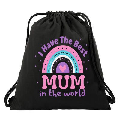 Happy Mothers Day For And Baby Funny Mom Mum Drawstring Bag