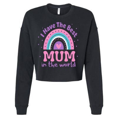 Happy Mothers Day For And Baby Funny Mom Mum Cropped Pullover Crew