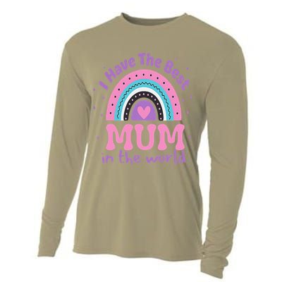 Happy Mothers Day For And Baby Funny Mom Mum Cooling Performance Long Sleeve Crew