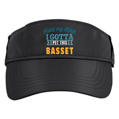 Hold My Drink I Gotta Pet This Basset Hound Adult Drive Performance Visor