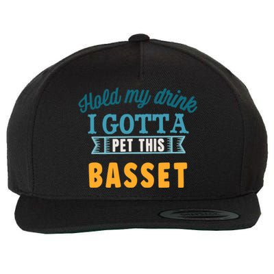 Hold My Drink I Gotta Pet This Basset Hound Wool Snapback Cap