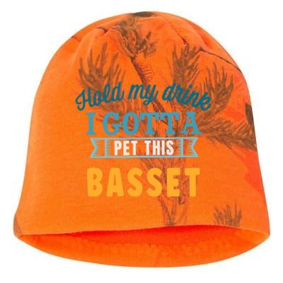 Hold My Drink I Gotta Pet This Basset Hound Kati - Camo Knit Beanie