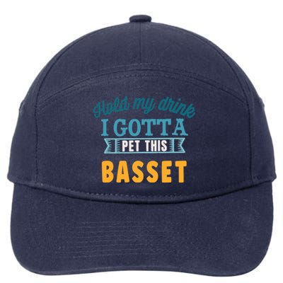 Hold My Drink I Gotta Pet This Basset Hound 7-Panel Snapback Hat