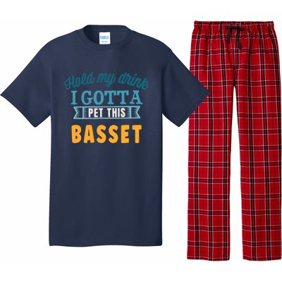 Hold My Drink I Gotta Pet This Basset Hound Pajama Set