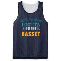 Hold My Drink I Gotta Pet This Basset Hound Mesh Reversible Basketball Jersey Tank