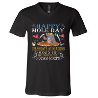 Happy Mole Day Celebrate AvogadroS Mole 6.02 X 10 October V-Neck T-Shirt