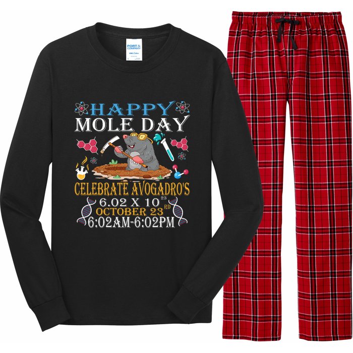 Happy Mole Day Celebrate AvogadroS Mole 6.02 X 10 October Long Sleeve Pajama Set