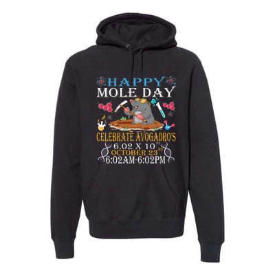 Happy Mole Day Celebrate AvogadroS Mole 6.02 X 10 October Premium Hoodie