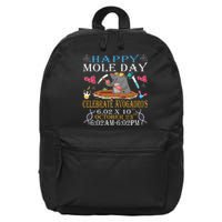 Happy Mole Day Celebrate AvogadroS Mole 6.02 X 10 October 16 in Basic Backpack