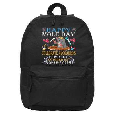 Happy Mole Day Celebrate AvogadroS Mole 6.02 X 10 October 16 in Basic Backpack