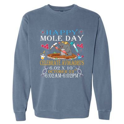 Happy Mole Day Celebrate AvogadroS Mole 6.02 X 10 October Garment-Dyed Sweatshirt