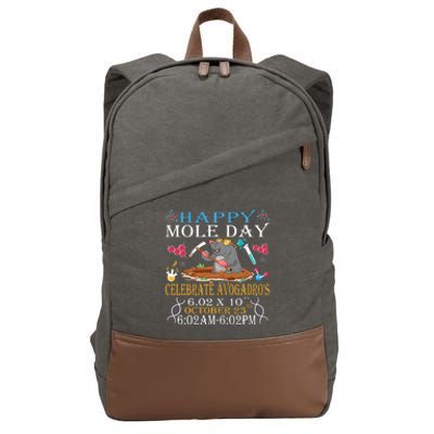 Happy Mole Day Celebrate AvogadroS Mole 6.02 X 10 October Cotton Canvas Backpack