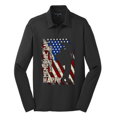 Happy Memorial Day Remember And Honer Funny Gift Cute Gift Silk Touch Performance Long Sleeve Polo