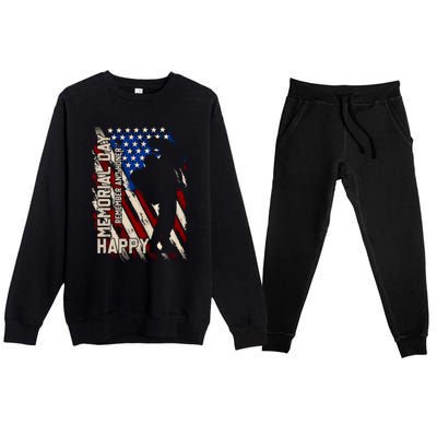 Happy Memorial Day Remember And Honer Funny Gift Cute Gift Premium Crewneck Sweatsuit Set