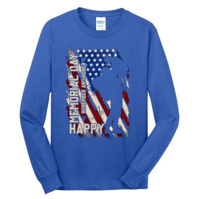 Happy Memorial Day Remember And Honer Funny Gift Cute Gift Tall Long Sleeve T-Shirt