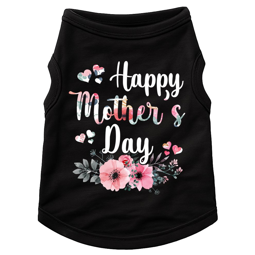 Happy Mother's Day Floral Cute Gift For Mom Doggie Tank