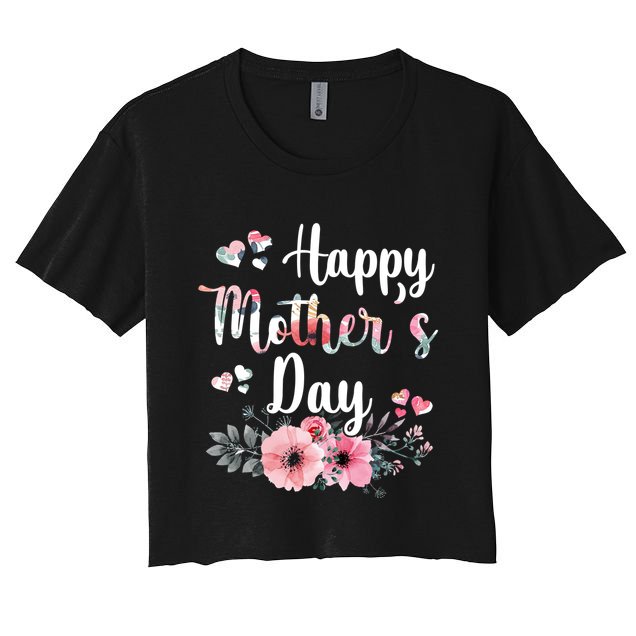 Happy Mother's Day Floral Cute Gift For Mom Crop Top