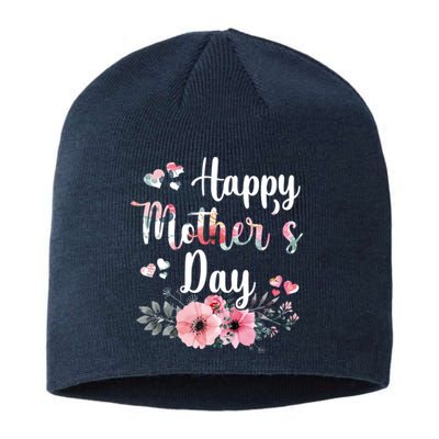 Happy Mother's Day Floral Cute Gift For Mom Sustainable Beanie