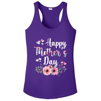 Happy Mother's Day Floral Cute Gift For Mom Ladies PosiCharge Competitor Racerback Tank