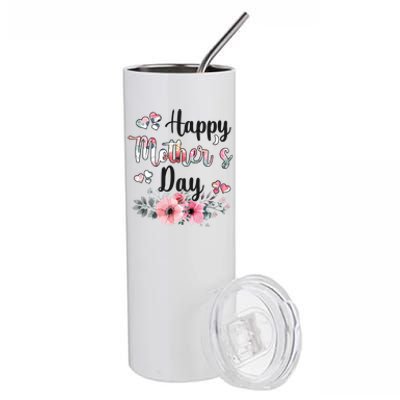 Happy Mother's Day Floral Cute Gift For Mom Stainless Steel Tumbler