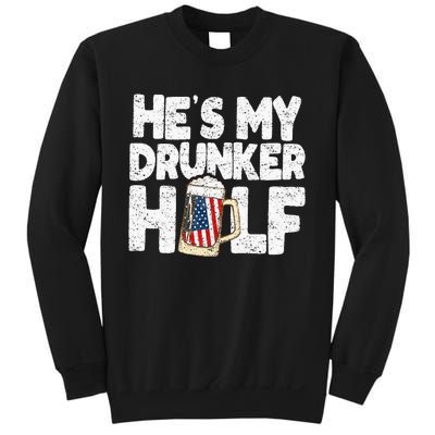 He's my Drunker Half Beer Couple Matching 4th Of July gift Sweatshirt