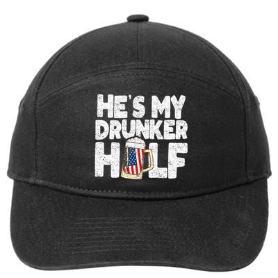 He's my Drunker Half Beer Couple Matching 4th Of July gift 7-Panel Snapback Hat