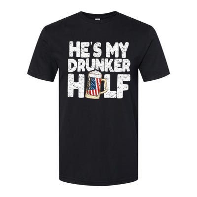 He's my Drunker Half Beer Couple Matching 4th Of July gift Softstyle CVC T-Shirt