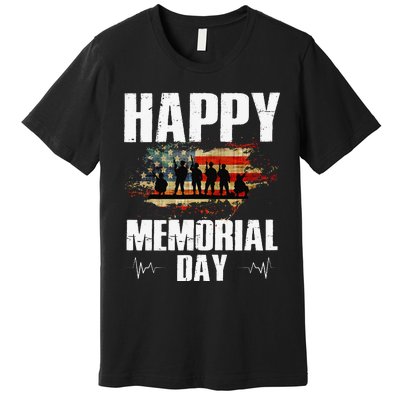 Happy Memorial Day USA Flag American Patriotic Premium T-Shirt