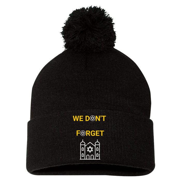 Holocaust Memorial Day Design Pom Pom 12in Knit Beanie