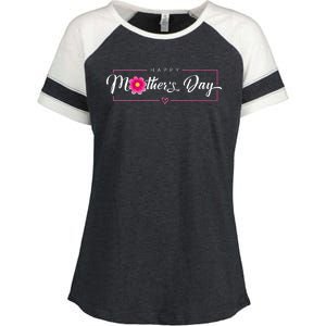 Happy Mothers Day Flower Gift Enza Ladies Jersey Colorblock Tee