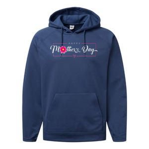 Happy Mothers Day Flower Gift Performance Fleece Hoodie