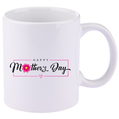 Happy Mothers Day Flower Gift 11oz C Handle Ceramic Mug