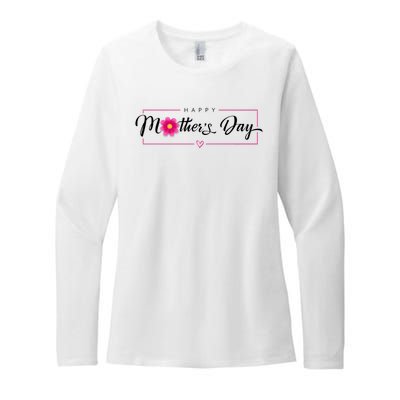 Happy Mothers Day Flower Gift Womens CVC Long Sleeve Shirt