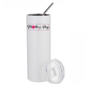 Happy Mothers Day Flower Gift Stainless Steel Tumbler