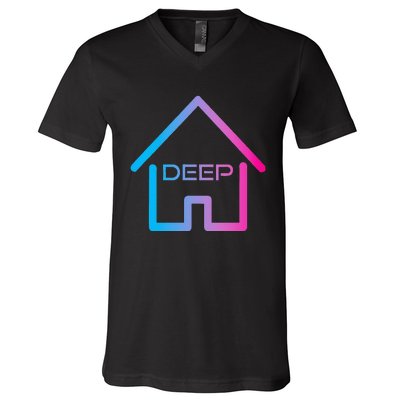 House Music Deep House EDM Rave Festival V-Neck T-Shirt