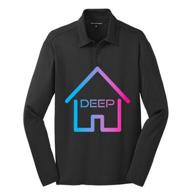 House Music Deep House EDM Rave Festival Silk Touch Performance Long Sleeve Polo