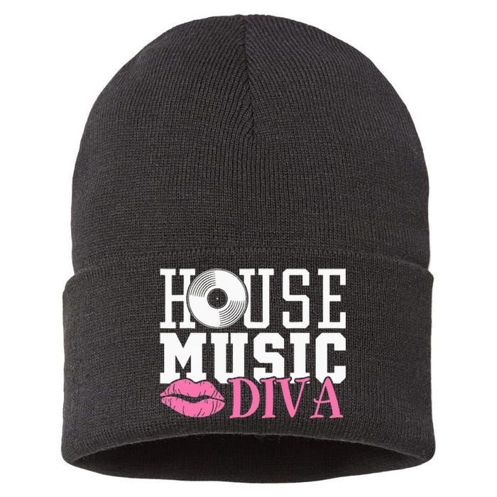 House Music Diva DJ EDM Rave Music Festival Sustainable Knit Beanie