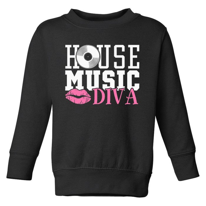 House Music Diva DJ EDM Rave Music Festival Toddler Sweatshirt