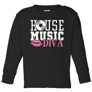 House Music Diva DJ EDM Rave Music Festival Toddler Long Sleeve Shirt