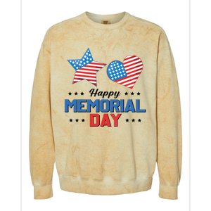 Happy Memorial Day 4th Of July American Flag Patriotic Colorblast Crewneck Sweatshirt