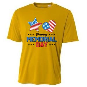 Happy Memorial Day 4th Of July American Flag Patriotic Cooling Performance Crew T-Shirt