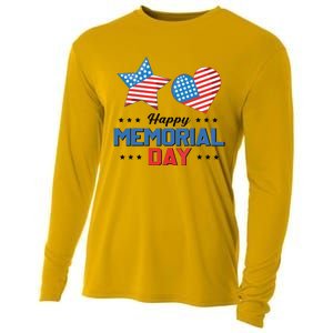 Happy Memorial Day 4th Of July American Flag Patriotic Cooling Performance Long Sleeve Crew