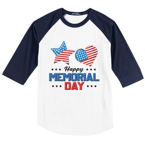 Happy Memorial Day 4th Of July American Flag Patriotic Baseball Sleeve Shirt