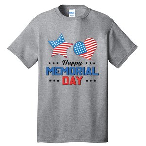 Happy Memorial Day 4th Of July American Flag Patriotic Tall T-Shirt