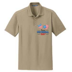 Happy Memorial Day 4th Of July American Flag Patriotic Dry Zone Grid Polo