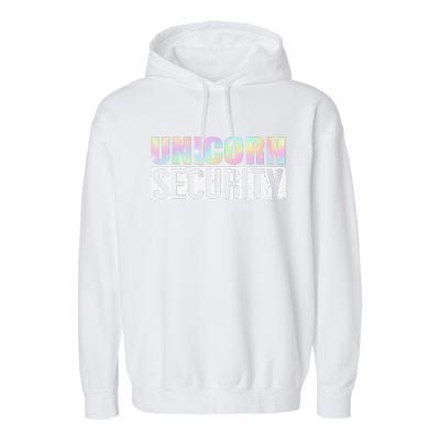 Halloween Mom Dad Daughter Unicorn Security Garment-Dyed Fleece Hoodie