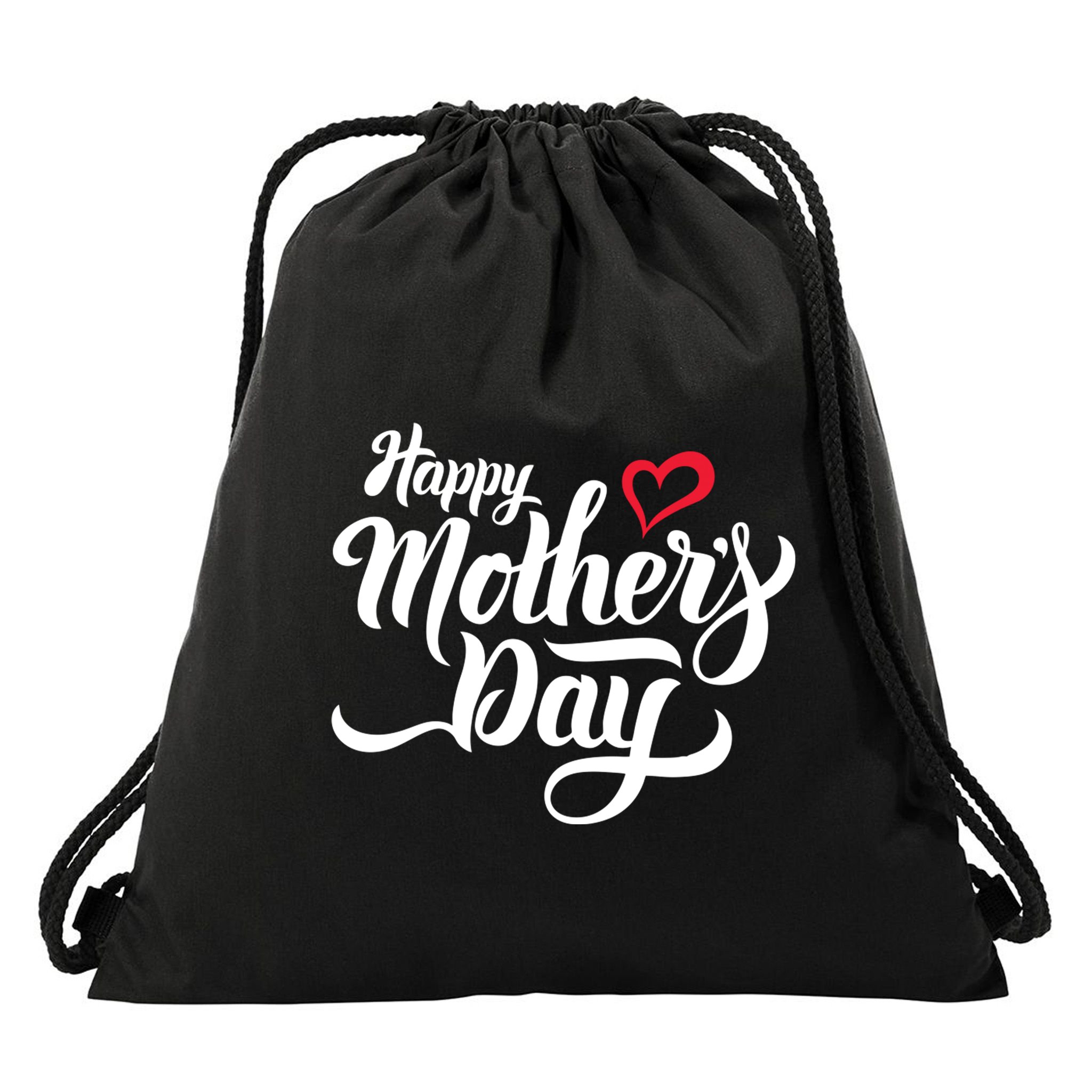Happy Mother's Day Heart Gift Drawstring Bag