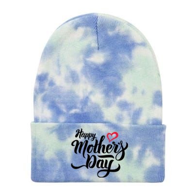 Happy Mother's Day Heart Gift Tie Dye 12in Knit Beanie