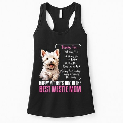 Happy MotherS Day To The Best Westie Mom White Terrier Dog Womens Tank Top